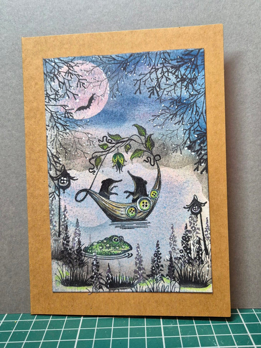 🌙 1. Moonlit Adventure: Animal Friends on a Serene Boat Ride